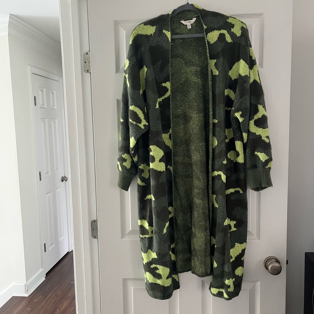 Terra & Sky Green Camouflage Cardigan